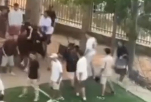 קטטה בבית ספר בקרית אונו (צילום: צילום מסך, רשת X)
