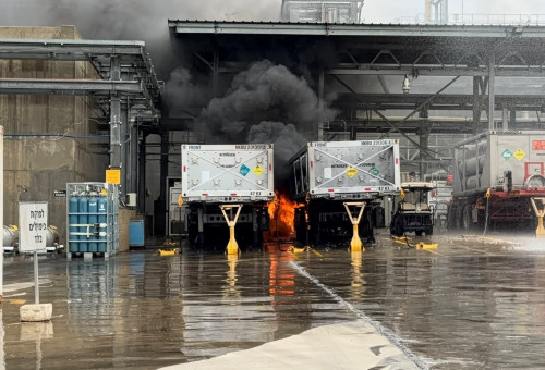 הפיצוץ במפעל אינטל בקרית גת (צילום: דוברות כיבוי והצלה)