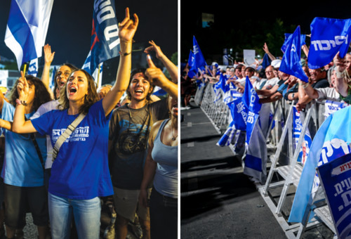 תומכי ומתנגדי נתניהו (צילום: אבשלום ששוני,שרון לייבל)