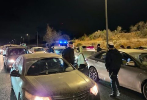מעצר החשודים סמוך לכביש 1 (צילום: שימוש לפי סעיף 27א')