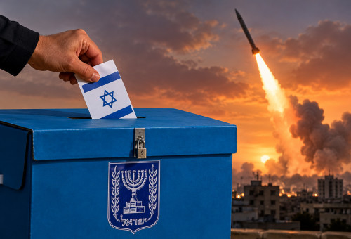 קלפי תחת אש (צילום: נוצר באמצעות AI)