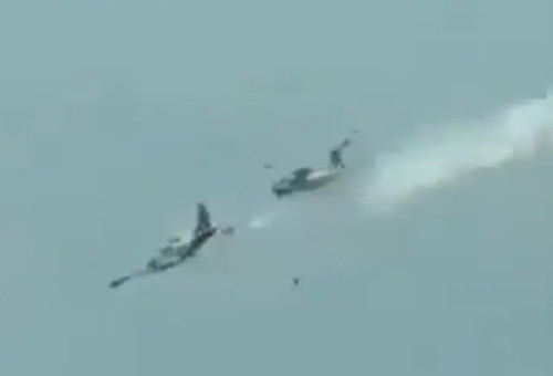 התאונה בין שני מטוסי חיל האוויר בפיליפינים (צילום: רשתות חברתיות)