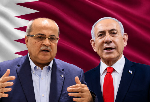 בנימין נתניהו, אחמד טיבי, דגל קטאר (צילום: מרק ישראל סלם,יונתן זינדל, פלאש 90,עיבוד מחשב: מעריב אונליין)