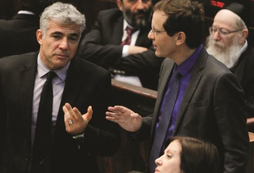 יצחק הרצוג ויאיר לפיד (צילום: מרים אלסטר, פלאש 90)
