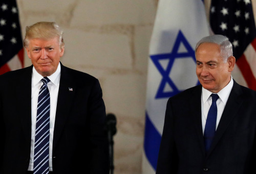 בנימין נתניהו ודונלד טראמפ במוזיאון ישראל (צילום: רויטרס)
