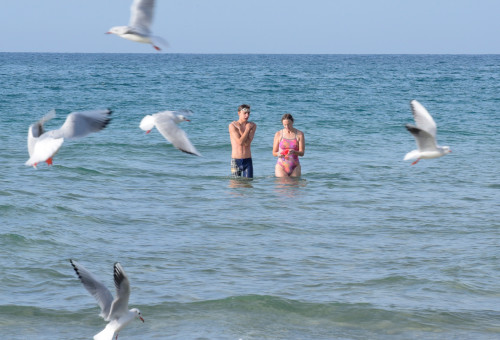 ים, חם בחורף (צילום: אבשלום ששוני)