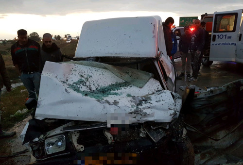 תאונה קטלנית, צומת שוקת (צילום: תיעוד מבצעי מד"א)