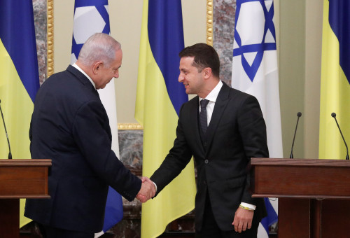 וולודימיר זלנסקי, בנימין נתניהו (צילום: רויטרס)