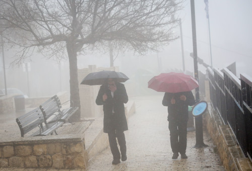 גשם בצפון (צילום: דוד כהן, פלאש 90)