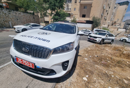 זירת ניסיון הרצח בירושלים (צילום: דוברות המשטרה)