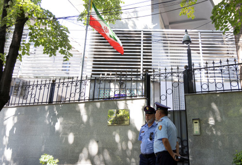שגרירות איראן באלבניה (צילום: REUTERS/Florion Goga)
