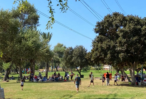 פיקניק בפארק הירקון (צילום: אבשלום ששוני)