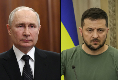 וולודימיר זלנסקי, ולדימיר פוטין (צילום: רויטרס)