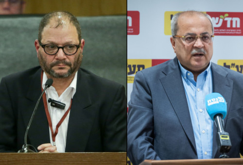 אחמד טיבי, עופר כסיף (צילום: יונתן זינדל)