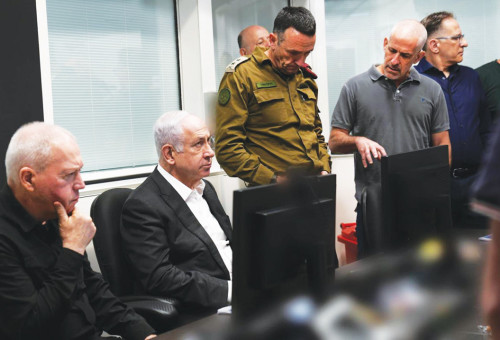 בנימין נתניהו, הרצי הלוי, רנן בר, יואב גלנט (צילום: דוברות שב"כ)
