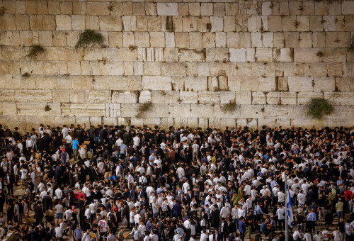 תשעה באב בכותל המערבי (צילום: חיים גולדברג, פלאש 90)