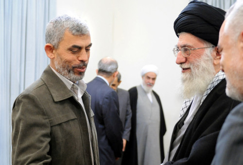 עלי חמינאי ויחיא סינוואר (צילום: רויטרס)