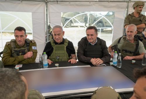 רונן בר, ישראל כ"ץ, בנימין נתניהו, הרצי הלוי (צילום: מעיין טואף, לע"מ)