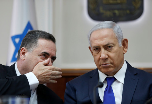 בנימין נתניהו, ישראל כ"ץ (צילום:  Abir Sultan/Pool via REUTERS)