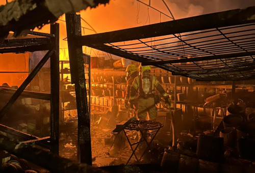 אחת השריפות בפונדוק, ינואר 2025 (צילום: דוברות כבאות והצלה)