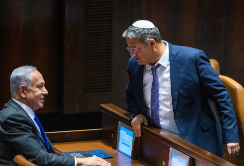 איתמר בן גביר, בנימין נתניהו (צילום: אוליביה פיטוסי, פלאש 90)