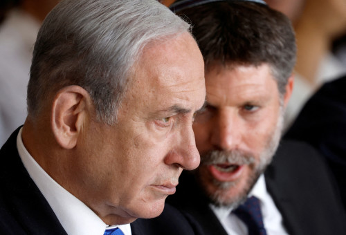 בנימין נתניהו, בצלאל סמוטריץ' (צילום: REUTERS/Amir Cohen)