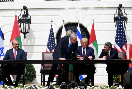מעמד החתימה על הסכמי אברהם  (צילום: אבי אוחיון, לע"מ)