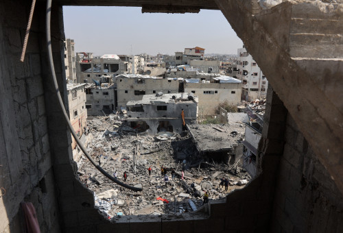 הרס בעזה לאחר תקיפות צה"ל (צילום: OMAR AL-QATTAA/AFP via Getty Images)
