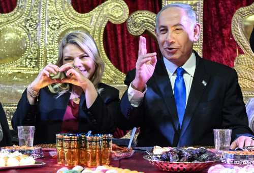 בנימין נתניהו, שרה נתניהו (צילום: רמי שלוש)