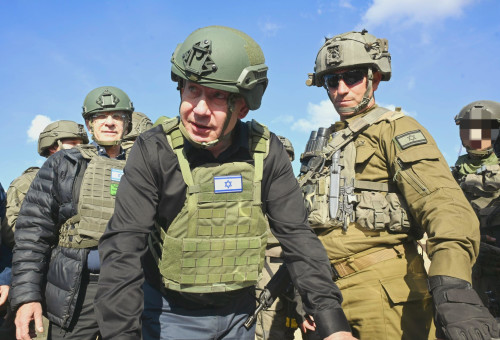 בנימין נתניהו ברצועת עזה (צילום: חיים צח, לע"מ)