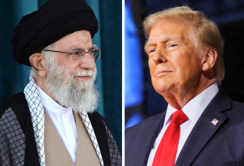  עלי חמינאי, דונלד טראמפ (צילום: רויטרס,Office of the Iranian Supreme Leader/WANA (West Asia News Agency)/Handout via REUTERS)