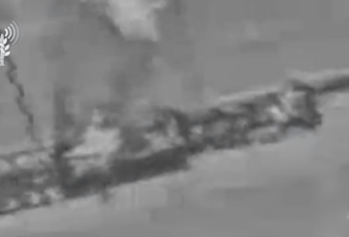 תקיפת משאיות הנושאות טילים הנוסעות ממערב איראן לטהרן (צילום: דובר צה"ל)