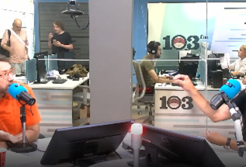 ברק סרי ויהודה שלזינגר (צילום: צילום מסך 103FM)