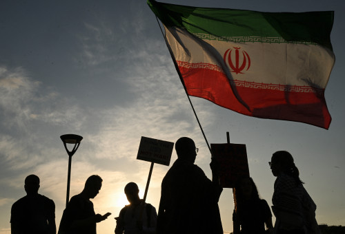 הפגנה איראנית בבריטניה (צילום: REUTERS/Jaimi Joy)