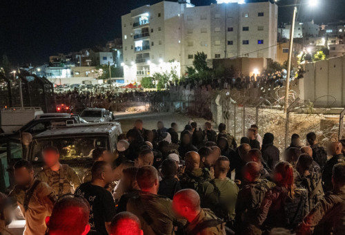 התקהלות אלימה בגבול סוריה (צילום: דובר צה"ל)
