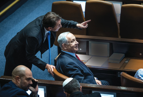 בנימין נתניהו ובועז ביסמוט (צילום: יונתן זינדל, פלאש 90)