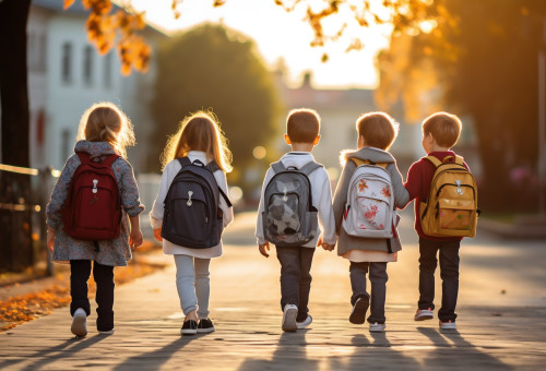 ילדים הולכים לבית הספר (צילום: אינג'אימג')