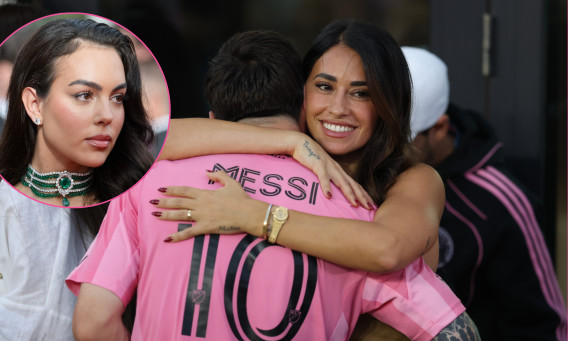 אנטונלה ומסי, ג'ורג'ינה רודריגז (צילום:  Maddie Meyer/Getty Images,Laurent Hou / Hans Lucas / AFP via Getty Images)