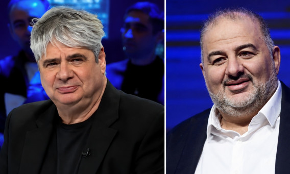 מנסור עבאס, גיא מרוז (צילום: פלאש 90,צילום מסך)
