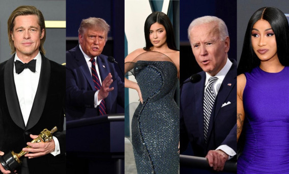 קארדי בי, ג'ו ביידן, קיילי ג'נר, דונאלד טראמפ, בראד פיט