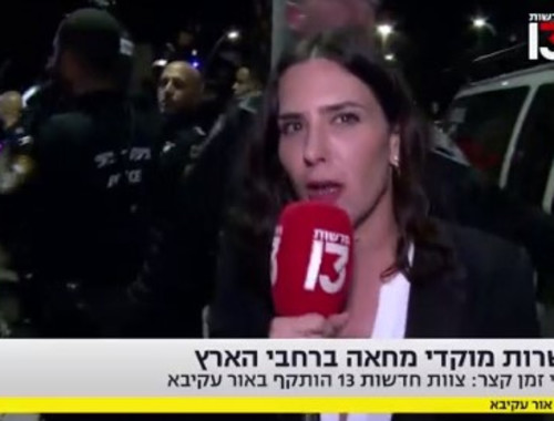 The reform of the judicial system: the News 13 team was attacked at a demonstration in Or Akiva