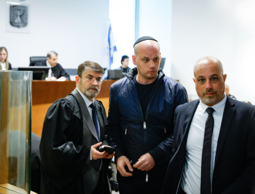 אלי פלדשטיין בבית המשפט(צילום: יהושוע יוסף)