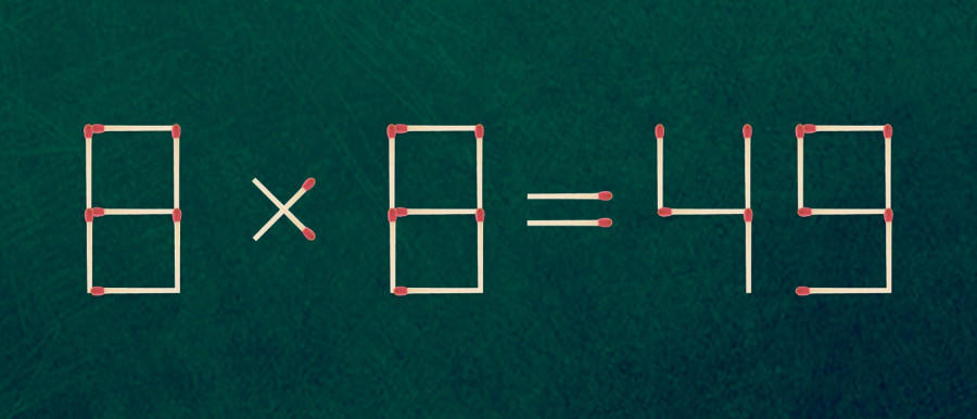 הזיזו רק גפרור אחד כדי לפתור את התרגיל הזה