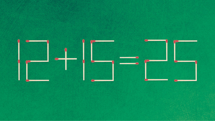 האם תצליחו לפתור את המשוואה באמצעות הזזת גפרור אחד בלבד?