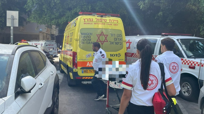 מהזירה בתל אביב (צילום: תיעוד מבצעי מד''א)