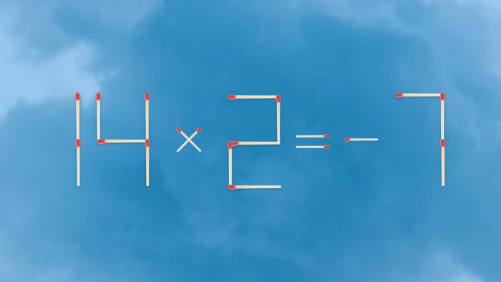 האם תצליחו לפתור את המשוואה באמצעות הזזת גפרור אחד בלבד?