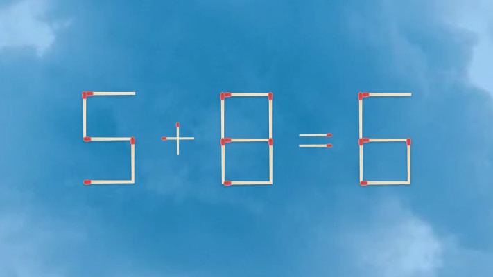 האם תצליחו לפתור את המשוואה באמצעות הזזת גפרור אחד בלבד?