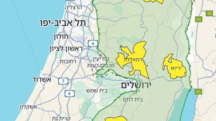 מפת היוזמה של מועצת יש''ע (צילום: משרד הביטחון מנהלת ההתיישבות)