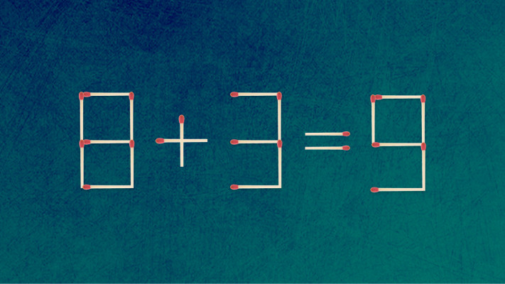 האם תצליחו לפתור את המשוואה באמצעות הזזת גפרור אחד בלבד?
