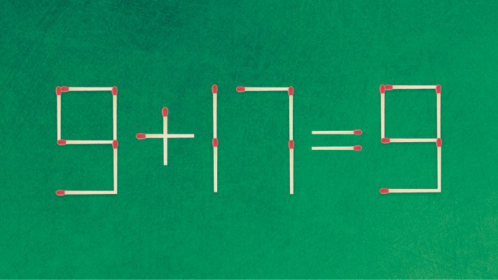 האם תצליחו לפתור את המשוואה באמצעות הזזת גפרור אחד בלבד?